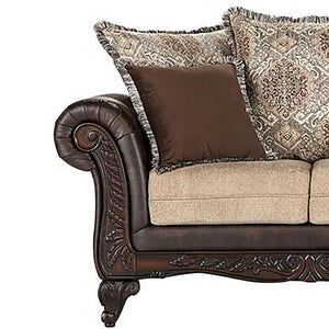 English Elm Brookridge Plush Brown Rolled Arm Sofa — Dark Faux Leather, Pillowtop Arms, Foam Comforting Luxury B062P354078