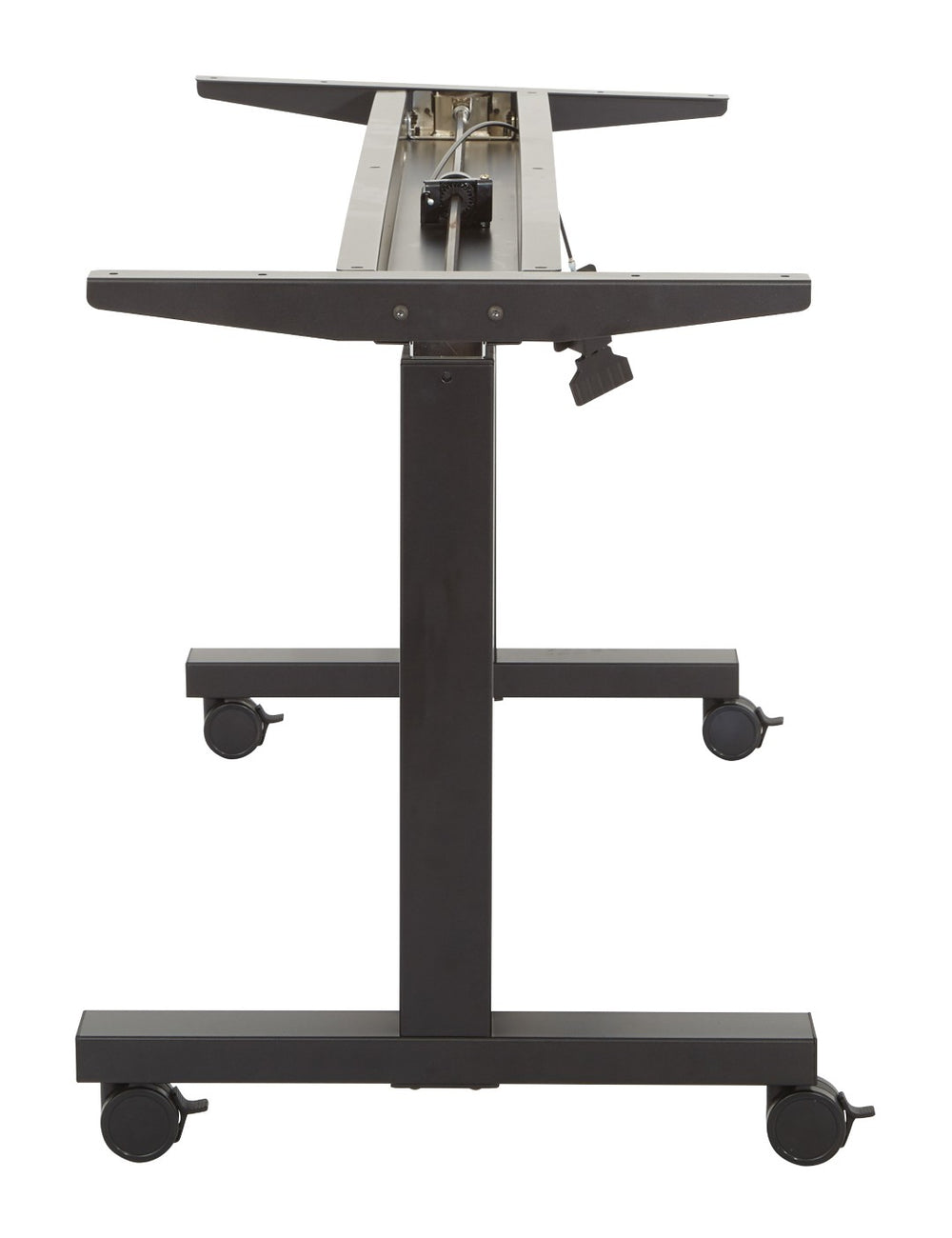 OSP Home Furnishings 5' Steel Sit Stand Workstation Base with Pneumatic Adjustment and Locking Casters 5' Black HB6025-3