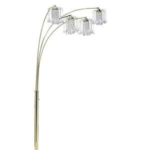 English Elm 84" Metal Floor Lamp with Five Adjustable Arch Arms, Dimmer Switch, Modern Living Room Accent Lighting Gold B072116146