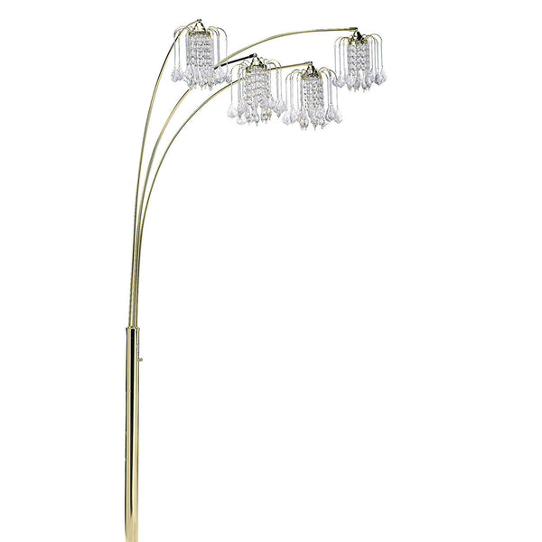 English Elm 84" Metal Floor Lamp with Five Adjustable Arch Arms, Dimmer Switch, Modern Living Room Accent Lighting Gold B072116146