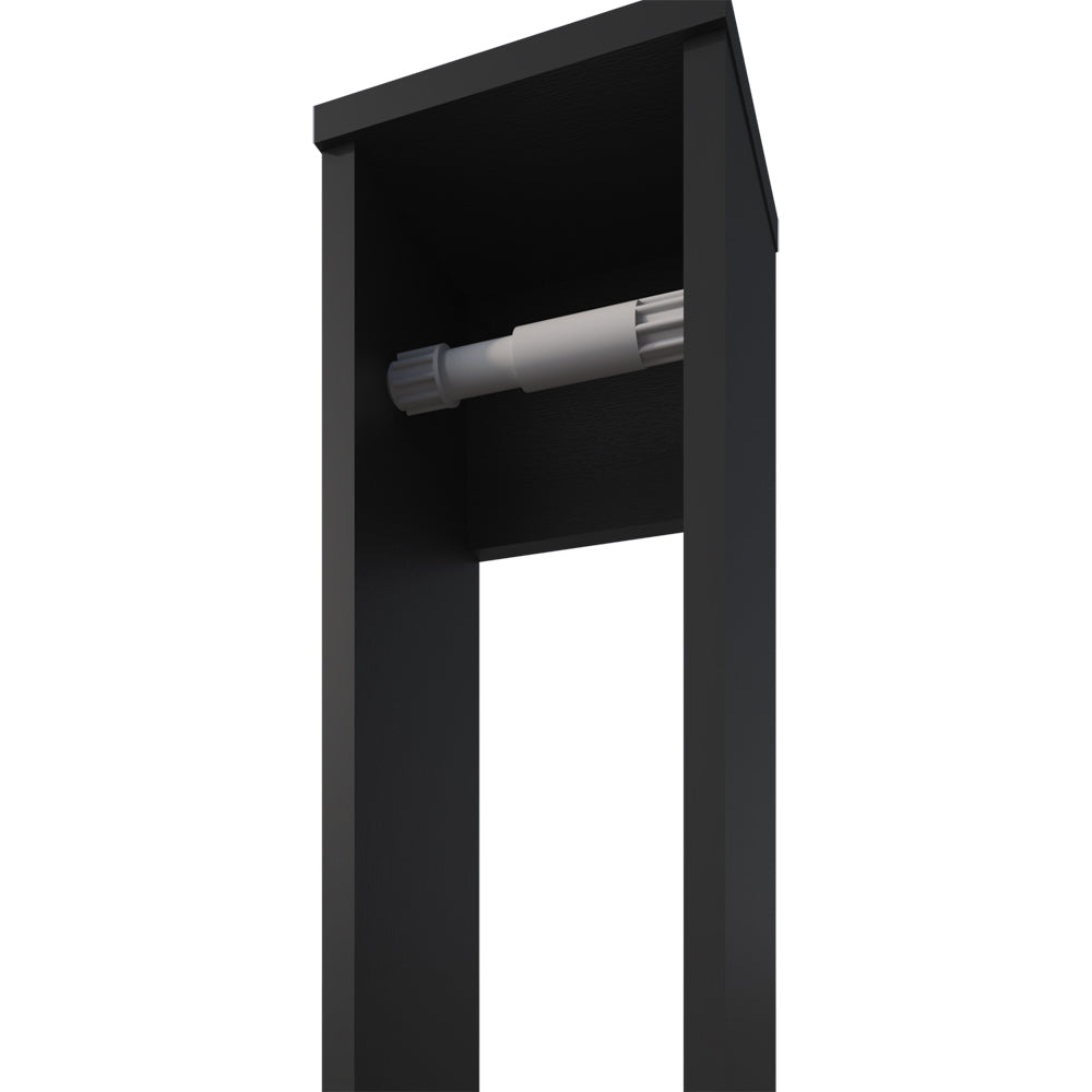 English Elm Toliet Paper Holder Magna Engineered Wood Black – Compact Wall-Mount Storage for 5 Extra Rolls, Durable Design B092P238745