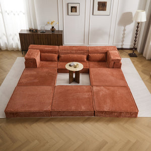 English Elm Compression Modular Sofa Bed – Cozy, Versatile 3-Seater With Ottoman, Soft Fleece, No Assembly Needed! W3723S00022