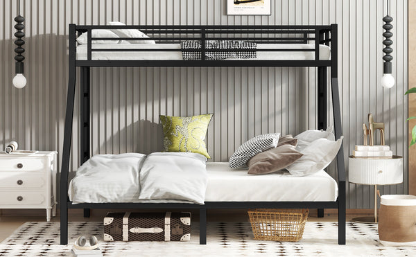 English Elm Metal Twin Xl Over Queen Bunk Bed – Space-Saving Design, Strong Steel Frame, No Box Spring Needed! W1580P336606