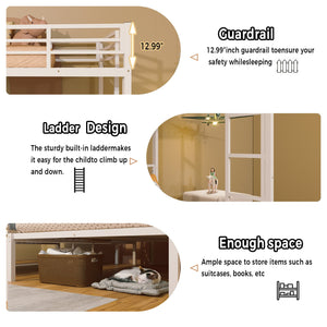 English Elm Triple Metal Bunk Bed for Kids Shared Rooms Separates Into Three Twin Beds W5635S00004