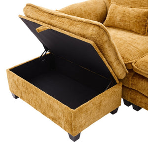 English Elm United 112" Oversized Modular Sectional Sofa For Living Room - Comfy Chenille Couch With Storage & Usb W1568S00187-GIGA