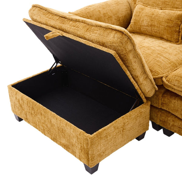 English Elm United 112" Oversized Modular Sectional Sofa For Living Room - Comfy Chenille Couch With Storage & Usb W1568S00187-GIGA