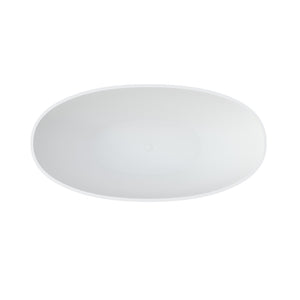 English Elm 71" Freestanding Stone Resin Soaking Tub Matte Spa Bath with Insulated Deep Basin T3785P353956