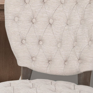 English Elm Kd Button Tufted Dining Chairs Set of 2 Rubberwood Scrolled Legs Vintage Style 61624.00FBGE
