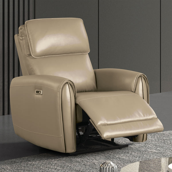 English Elm Contemporary Sandbach Manual Glider Recliner with Padded Track Arms, Smooth Motion, Soft Neutral Fabric Upholstery Beige 31 L x 36 W x 27 H B2741P387653