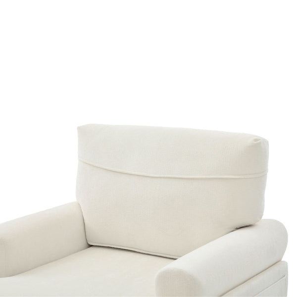 English Elm Modern Chenille Fabric Recliner Chaise Lounge Sofa with High-Resilience Foam, 550LB Capacity, Cozy Plush Backrest and Armrests for Living Room Relaxation Beige W395P371331
