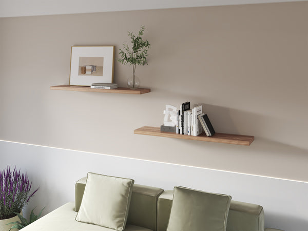 English Elm Greer Floating Shelf Set Of 2 In Pine Melamine - Modern Minimalist Design For Stylish Storage B128P245005