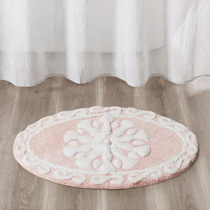 JLA Home Madison Park - Medallion Cotton Tufted Bath Rug with Plush Medallion Motif, Machine Washable, Soft Texture 25 L x 25 W x 0.5H MP72-4433