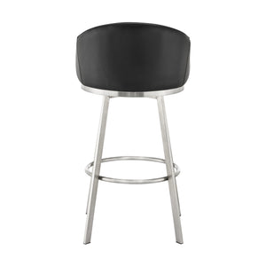 English Elm Eleanor Swivel Barstool Brushed Steel Frame with Faux Leather Seat for Kitchen Island B2736P464828
