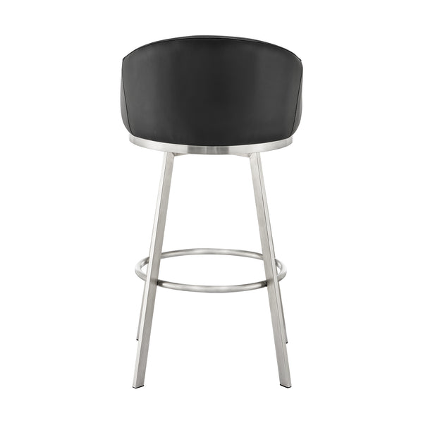 English Elm Eleanor Swivel Barstool Brushed Steel Frame with Faux Leather Seat for Kitchen Island B2736P464828