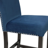 English Elm Elisina Blue Counter Height Chair With Contoured Legs (Set Of 2)