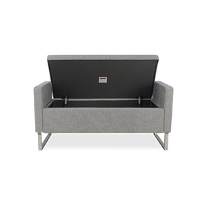 English Elm 47" Upholstered Storage Ottoman Bench with Metal Base for Bedroom or Entryway W5325P427119
