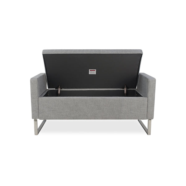 English Elm 47" Upholstered Storage Ottoman Bench with Metal Base for Bedroom or Entryway W5325P427119
