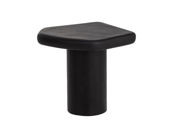 Sunpan DETTI End Table - Sculptural Matte Black Concrete Accent Piece for Modern Living Spaces & Patios 112618