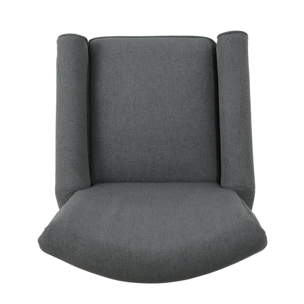 English Elm Christopher Knight Home® - Manual Charcoal Push Back Recliner — Compact Fabric Seat, Plush Support, Space-Saving Comfort for Homes 61369.00CCL
