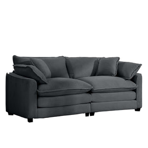 English Elm Modern Corduroy Loveseat With 4 Pillows – Deep Seating, Stylish Comfort For Living Room & More! W714S00828