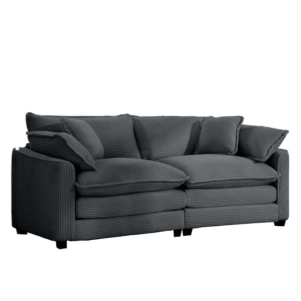 English Elm Modern Corduroy Loveseat With 4 Pillows – Deep Seating, Stylish Comfort For Living Room & More! W714S00828
