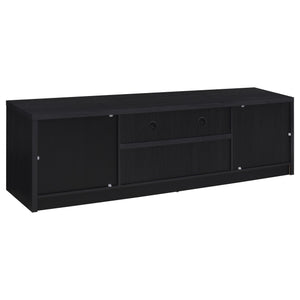 English Elm Sloat Matte Black Three Piece Entertainment Center with Media Towers for Large Tvs B062S01707
