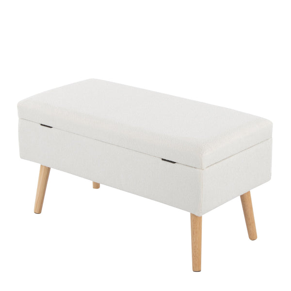 English Elm Storage Bench with Button Tufted Velvet Seat and Gold Tapered Legs for Bedroom B202P471493