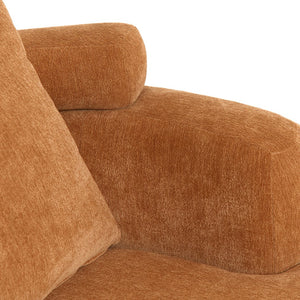 English Elm Nordic Chenille Bucket Chair Deep Cushioned Seat for Living Room Reading Lounge Brown Yellow W2901P489490