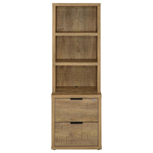 English Elm Geary Queen Bedroom Set with Bookcase Headboard Usb Charging Nightstands Warm Finish B062S01700