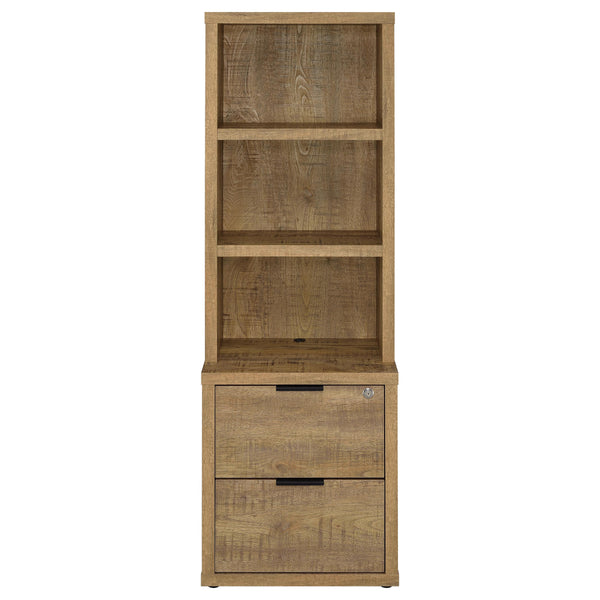 English Elm Geary Queen Bedroom Set with Bookcase Headboard Usb Charging Nightstands Warm Finish B062S01700