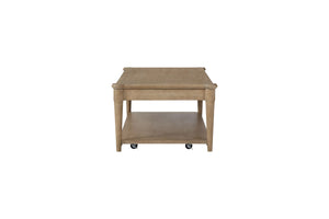 English Elm Sand Sand Colored Cocktail Table with 2 Drawers, Casters & Transitional Solid Wood Design for Living B2699P218287