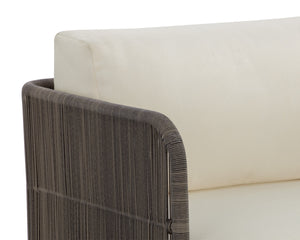 Sunpan Ravenna Swivel Armchair - Durable Outdoor Comfort with Teak Wood Base & UV-Resistant Cushions