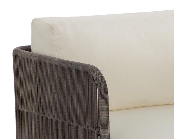 Sunpan Ravenna Swivel Armchair - Durable Outdoor Comfort with Teak Wood Base & UV-Resistant Cushions