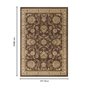 English Elm Classic Traditional Area Rug in Warm Brown Tones Low Pile Living Room Floor Accent B186P452286