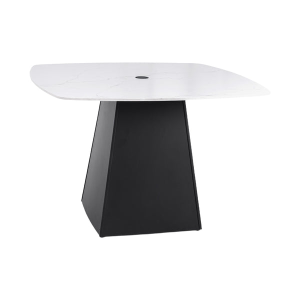 English Elm Modern Outdoor Sintered Stone Pedestal Dining Table Seats 4 Marble Veined Top W1886P309725