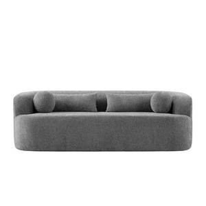 English Elm [new]86" Chenille Cloud Sofa Curved Legless 3-seater with Pocket Springs for Living Room Gray N723P404465E