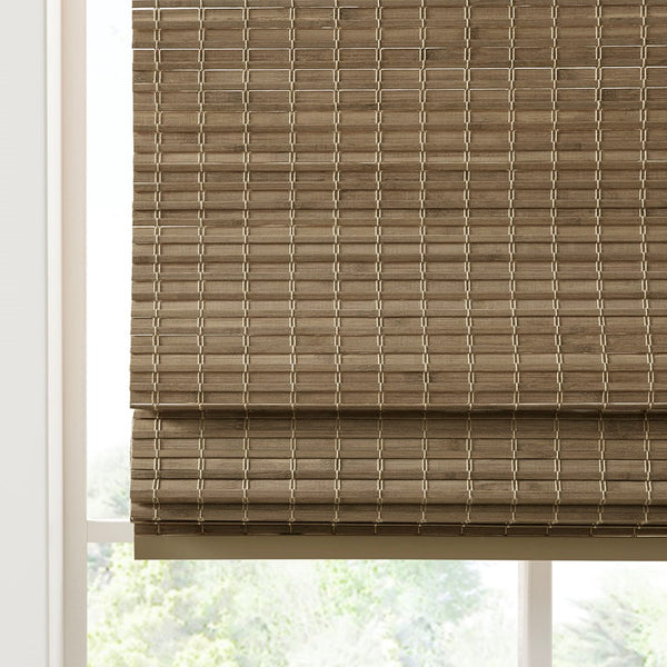 English Elm Bamboo Light Filtering Roman Shade 64"L - Eco-Friendly Natural Window Treatment For Privacy & Style B035129688