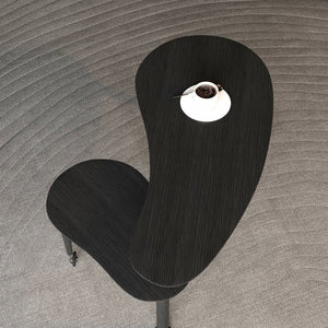 English Elm Contemporary rotatable cocktail table with 360° swivel top, sintered stone & MDF surface, space-saving design Black W2899P372752