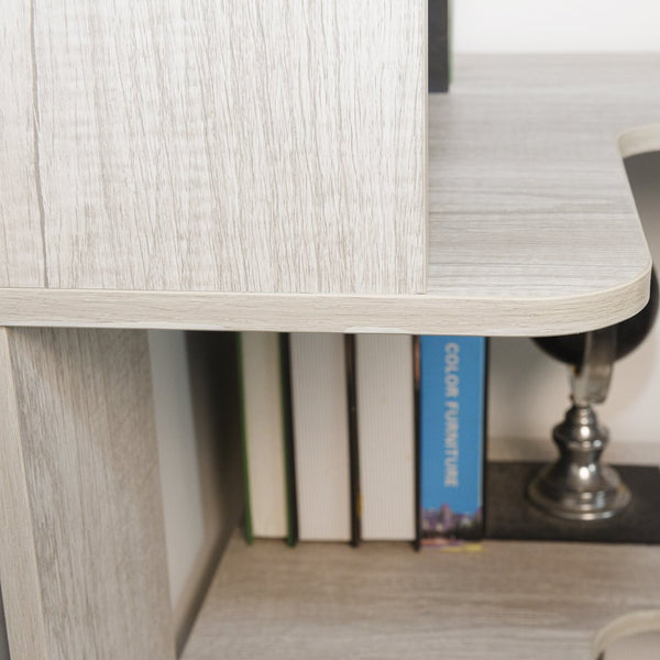 English Elm 90cm L-shaped Corner Bookcase Five Tier Open Shelving Unit for Home Office W2899P444149