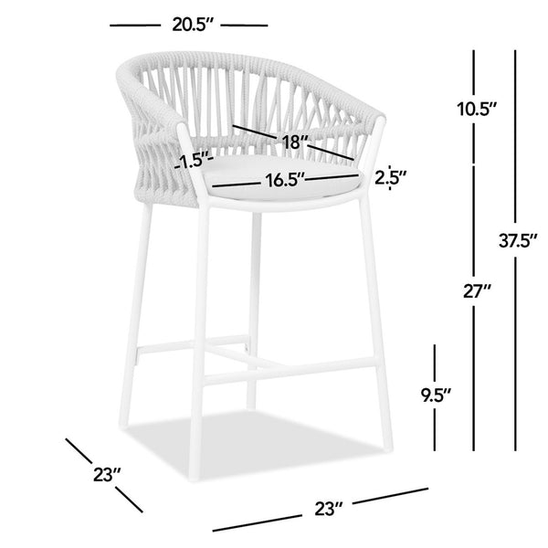 English Elm Jennifer Taylor Home - Maiden 27" Set Of 2 Stylish Patio Counter Stools, Beige Axroma Olefin - Durable & Chic Design B2719P245994
