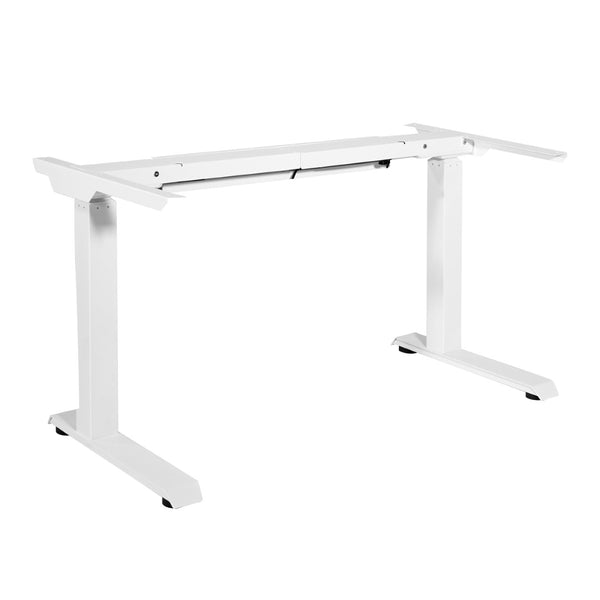 OSP Home Furnishings Electric Sit Stand Desk Base with Dual Motor Legs Whisper Quiet and Supports up to 250 Lb White A2EB322-WH