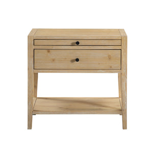 English Elm Sunveil 1-Drawer Nightstand with Pull-Out Tray and Open Shelf, Wood Construction, No Assembly Required Natural B050P362617