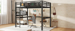 English Elm Full Bunk Bed with Trundle Bookshelf Storage Pine Frame Car Design for Kids W1580S00375