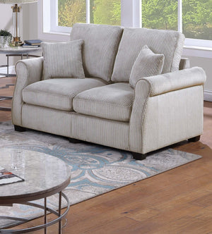 English Elm Contemporary Corduroy Sofa and Loveseat Set with Wooden Legs for Living Room B011S02181