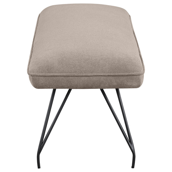 English Elm Kailea Taupe Upholstered Dining Bench with Plush Foam Seating, Vintage Hairpin Legs for Small Spaces B062P299824