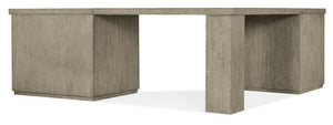 Hooker Furniture Linville L-Shaped Corner Desk With Locking File Drawers, Oak Veneer Mink Finish, Spacious Workstation Gray 6150-10935-85