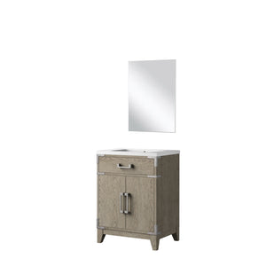 English Elm Grey Oak Single Bath Vanity with Acrylic Countertop, Soft-Close Cabinet, Mirror Included, 24"W B2731S01452