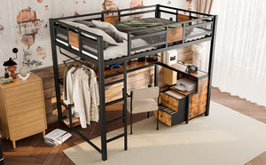 English Elm Twin House Bunk Bed with Slide Storage Stairs and Safety Rails for Kids Rooms W1580S00432