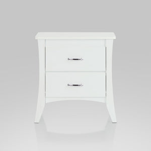 English Elm White 2-Drawer Nightstand - Elegant Bedroom Storage Solution With Timeless Design & Stylish Legs B062P186507-GIGA