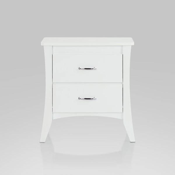 English Elm White 2-Drawer Nightstand - Elegant Bedroom Storage Solution With Timeless Design & Stylish Legs B062P186507-GIGA